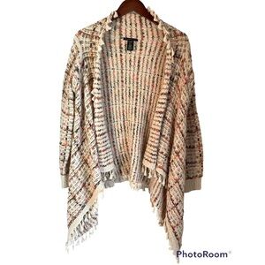 Anthropologie Do Everything in Love Open Cardigan Fringe Boho One Size Fall